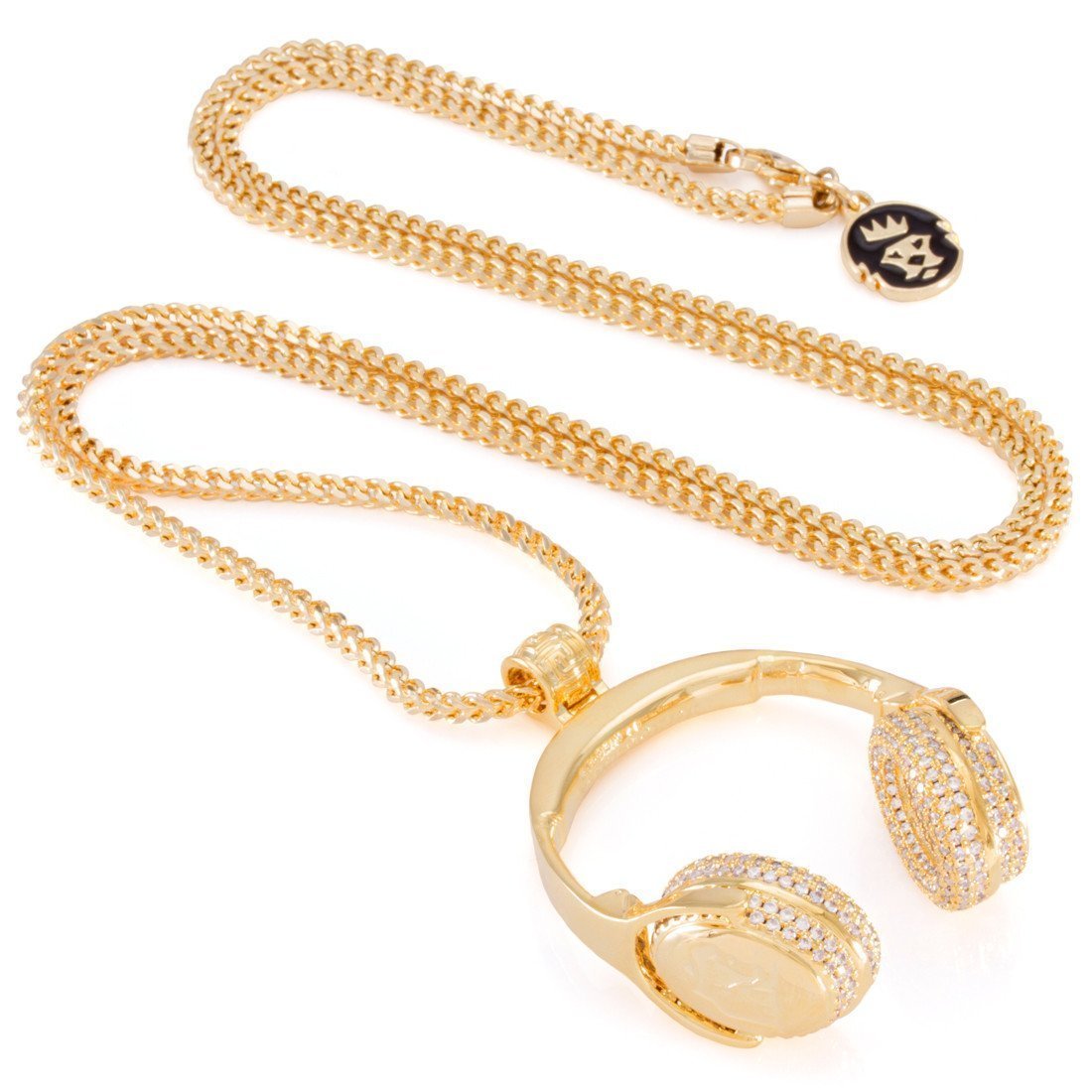 Headphones Necklace in 14K Gold / 1.7" by King Ice