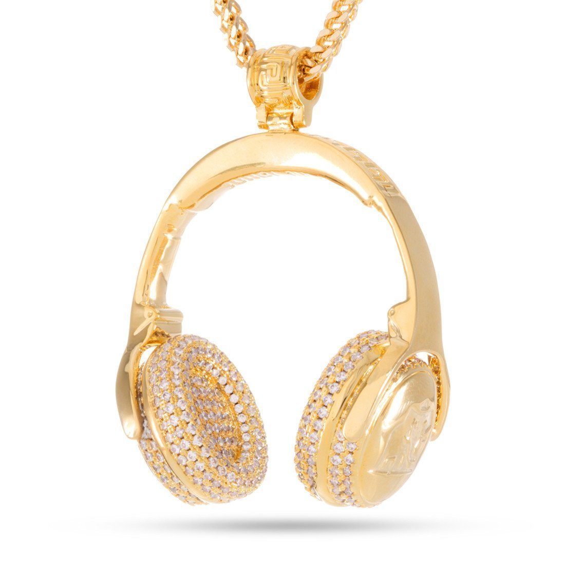 Headphones Necklace in 14K Gold / 1.7" by King Ice