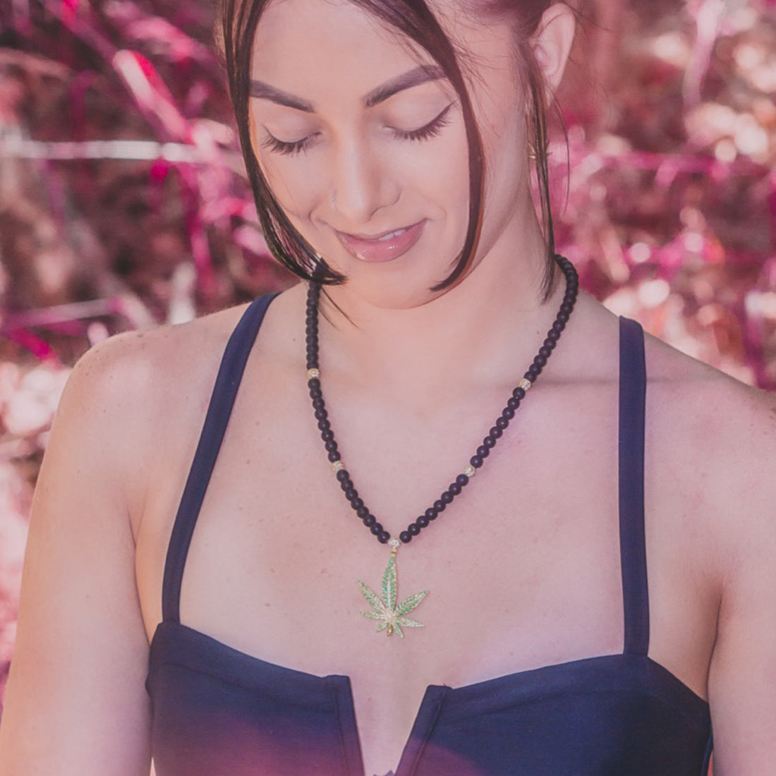 High Rise Cannabis Leaf Necklace in by King Ice