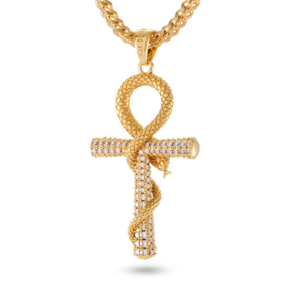 Iced-Out Apep and Ankh Key Necklace in by King Ice