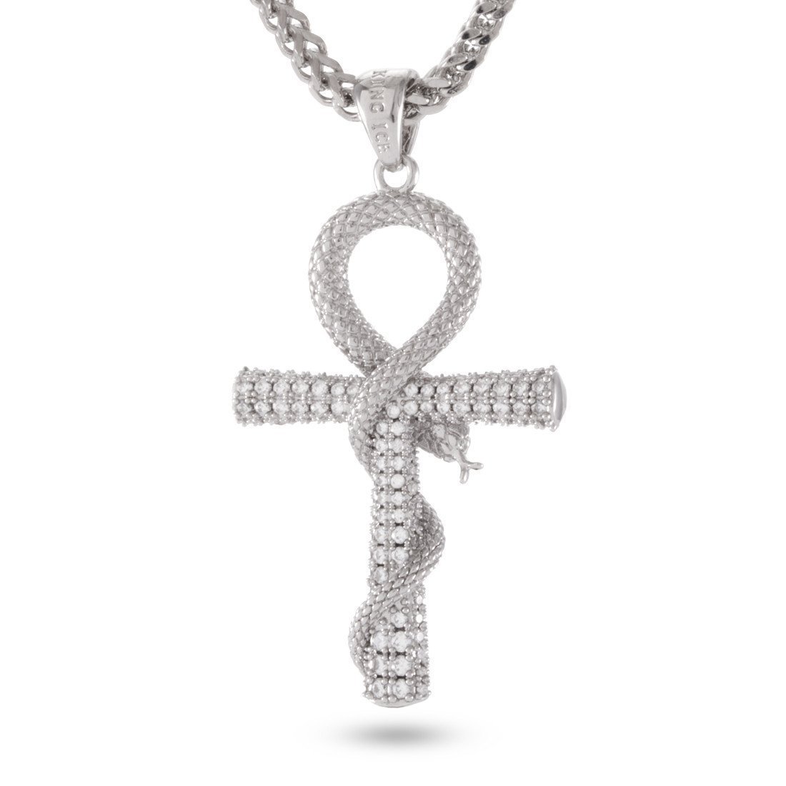 Iced-Out Apep and Ankh Key Necklace in by King Ice