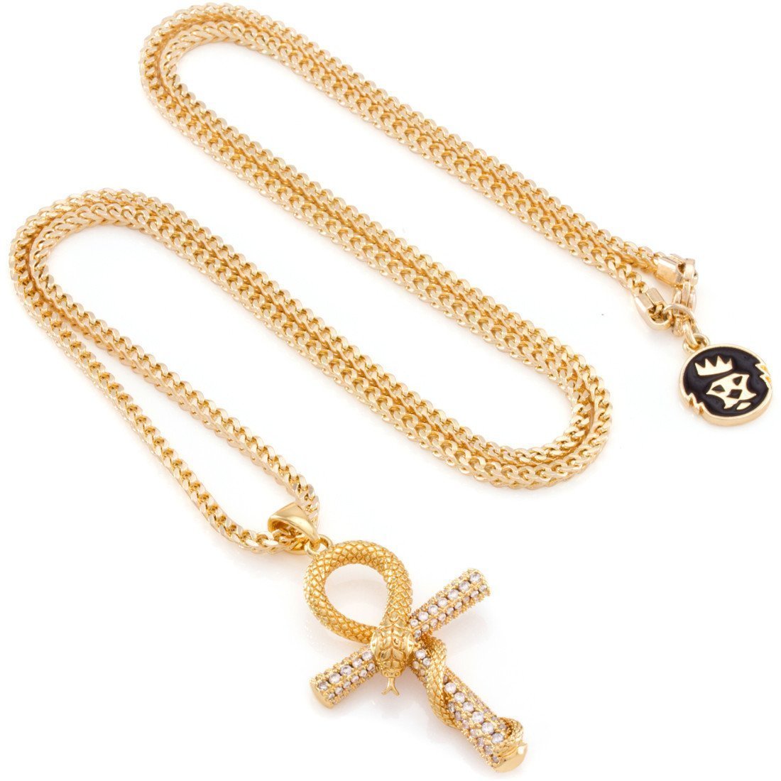 Iced-Out Apep and Ankh Key Necklace in by King Ice