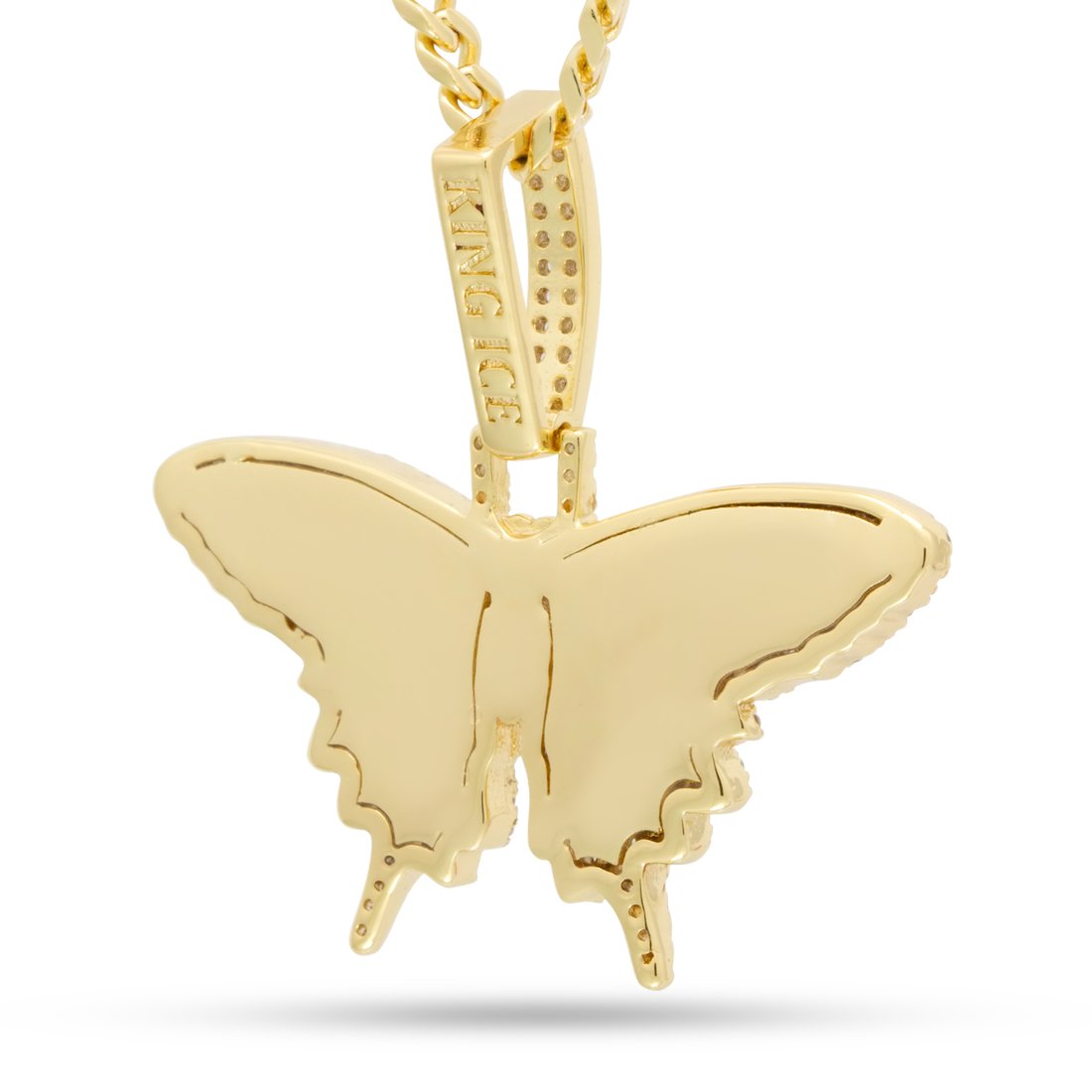Iced Butterfly Necklace in by King Ice