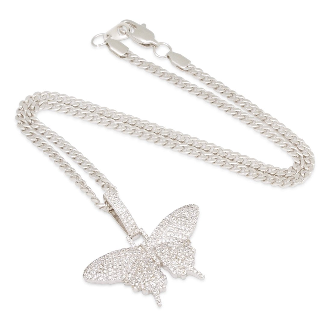 Iced Butterfly Necklace in by King Ice