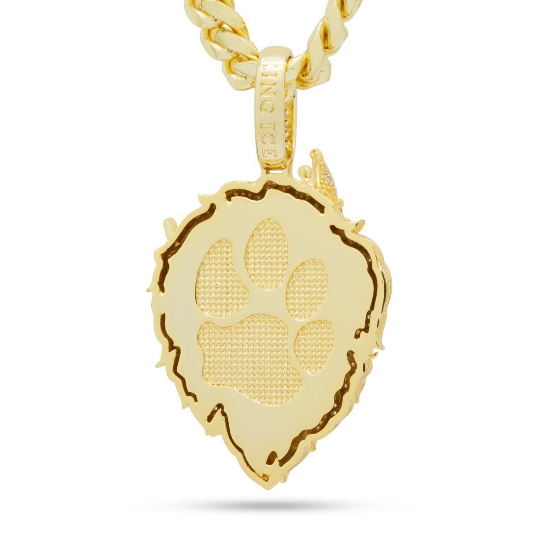 Iced Classic Roaring Lion Necklace in by King Ice