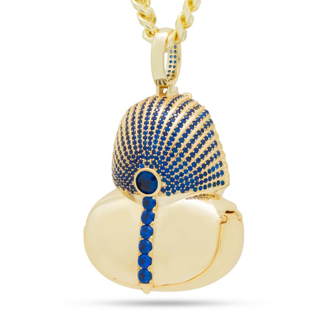 Iced King Tut Stash Necklace in 14K Gold / 2.1" by King Ice