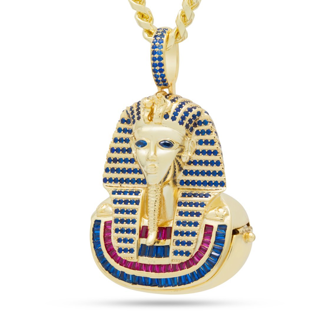 Iced King Tut Stash Necklace in 14K Gold / 2.1" by King Ice