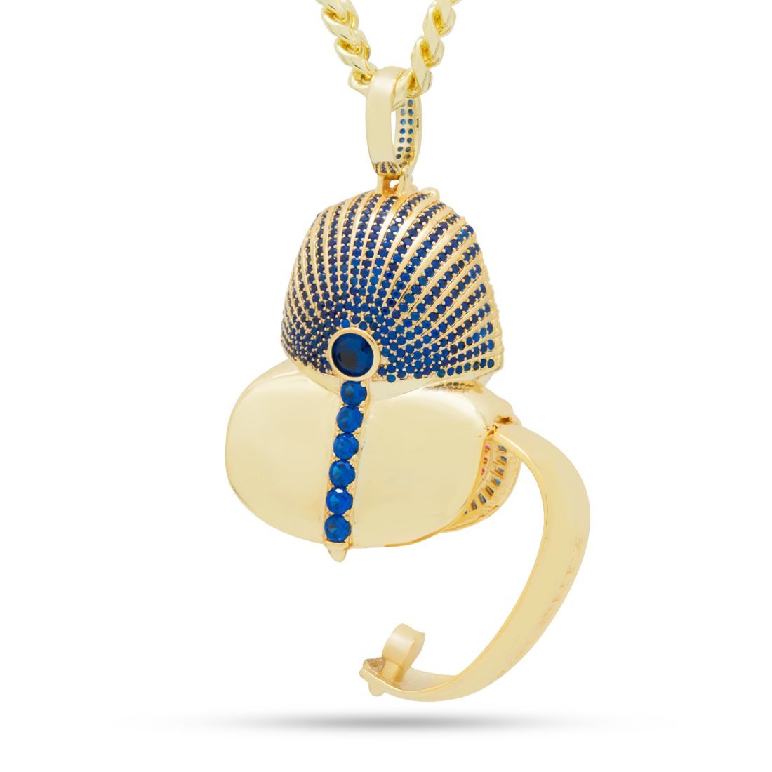 Iced King Tut Stash Necklace in 14K Gold / 2.1" by King Ice