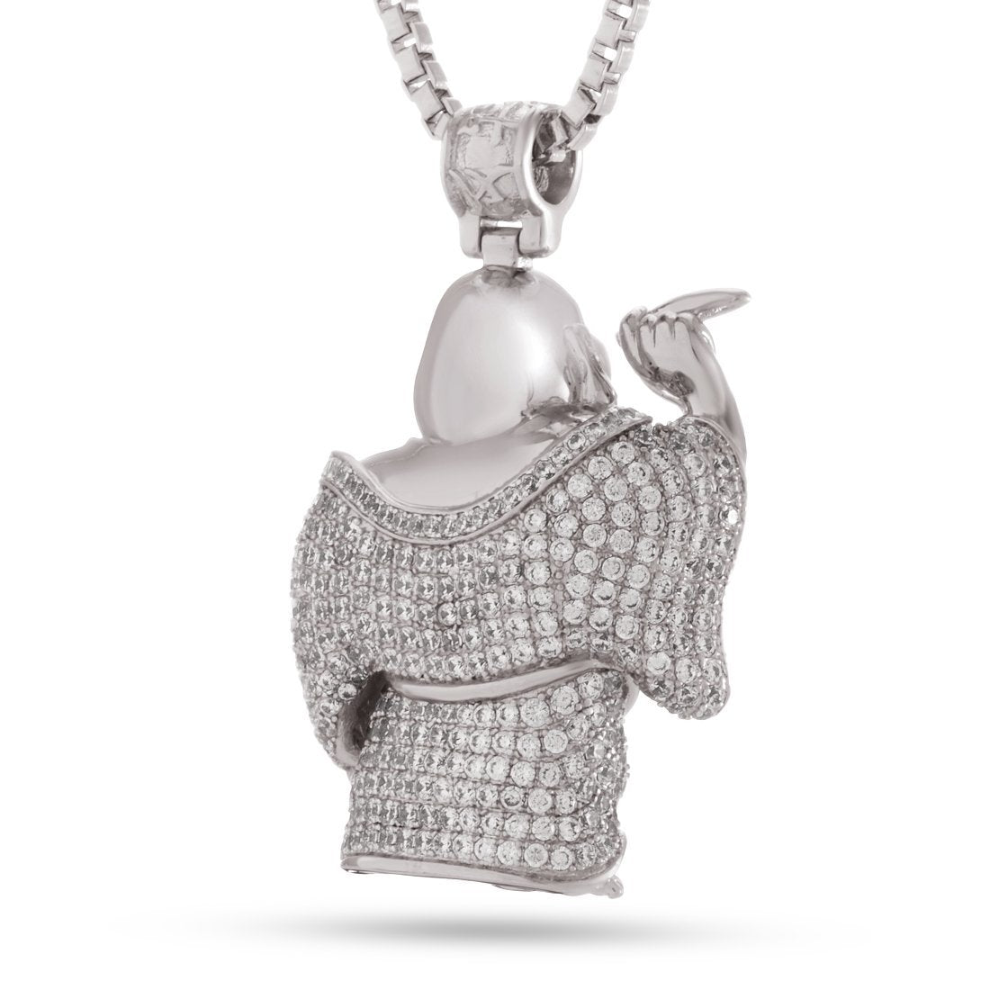 Iced Laughing Buddha Necklace in by King Ice