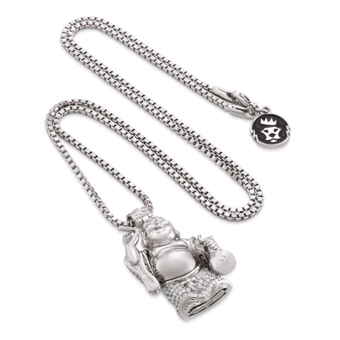 Iced Laughing Buddha Necklace in by King Ice
