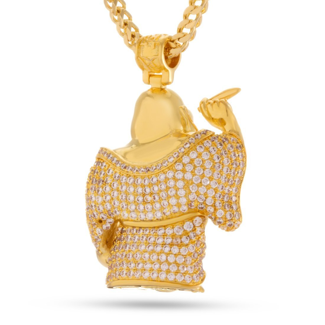 Iced Laughing Buddha Necklace in by King Ice
