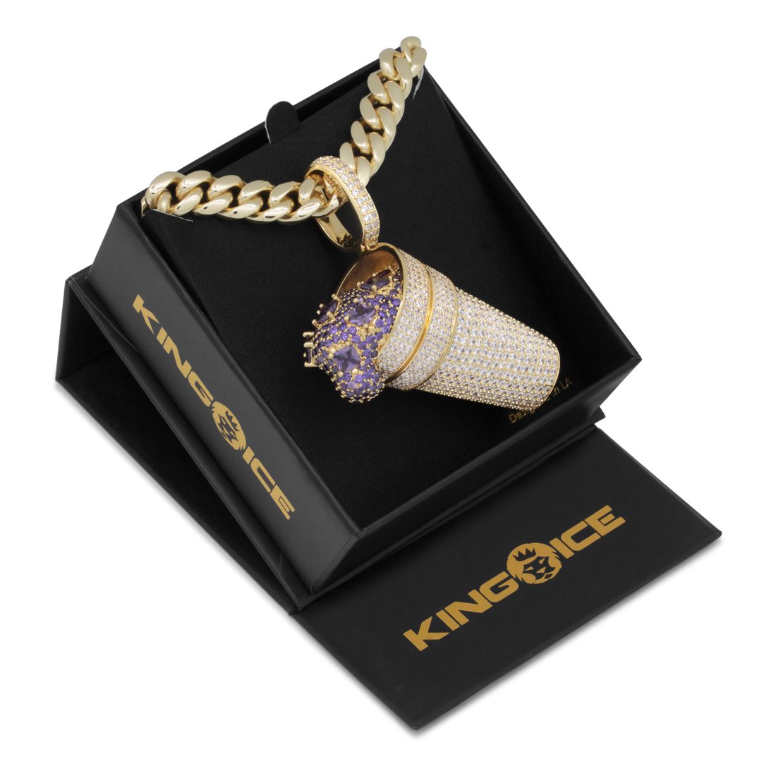 Iced Purple Drank Necklace in by King Ice