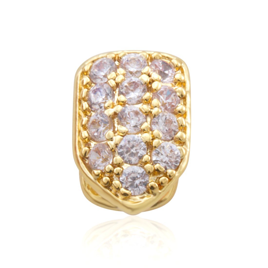 Iced Single-Tooth Cap Grillz in 14K Gold / Bottom by King Ice