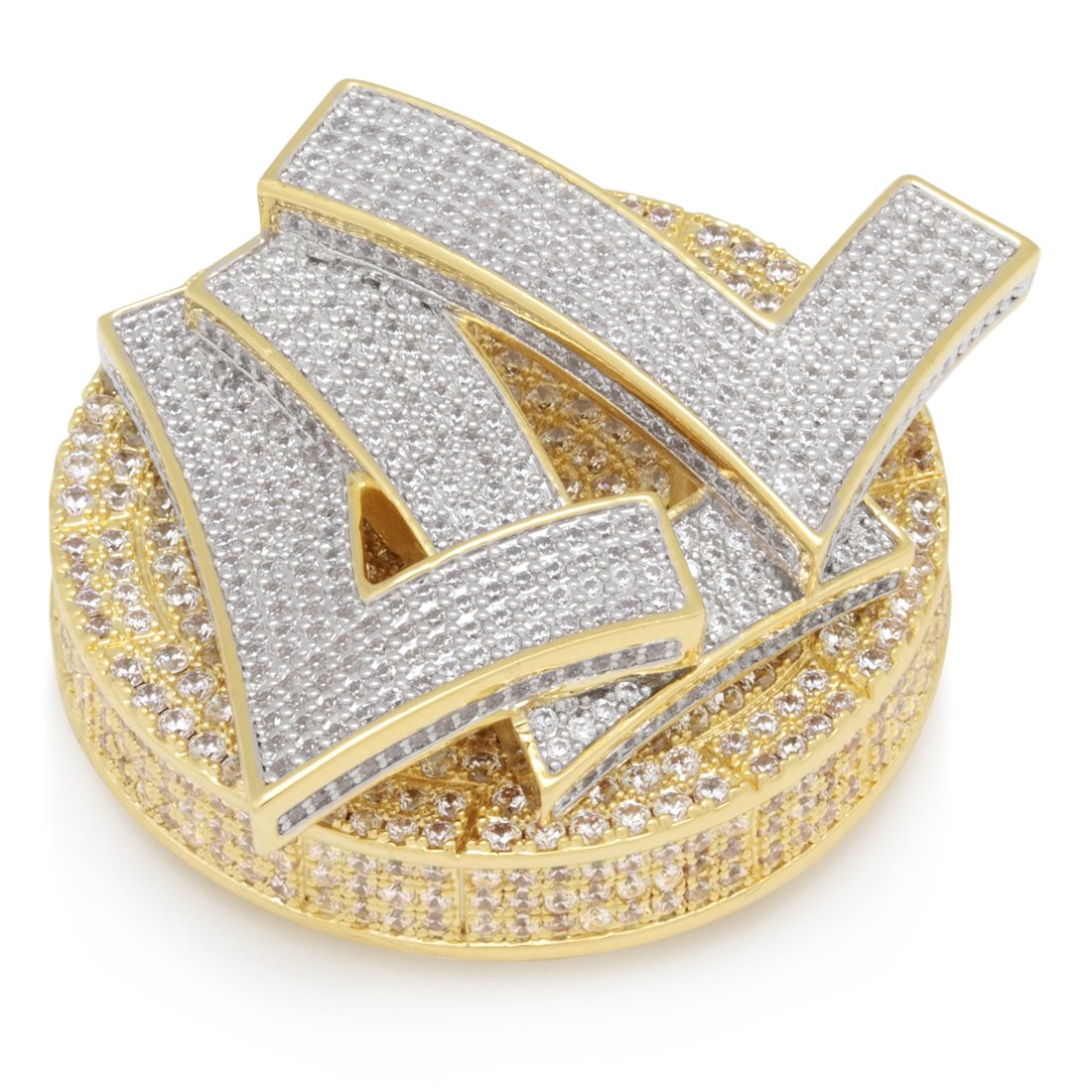 Iced Triple 7's Card Guard in 14K/White Gold by King Ice