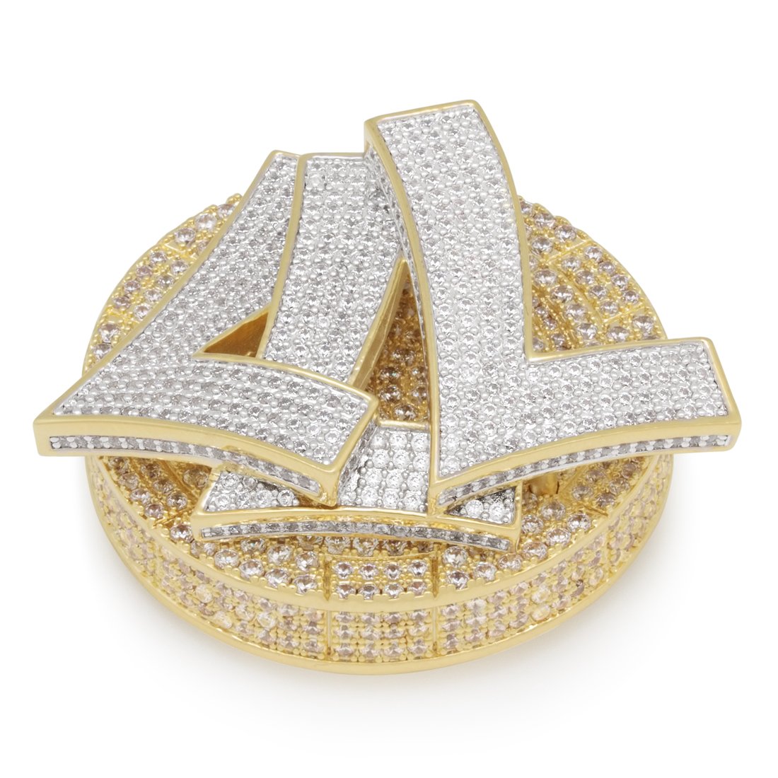 Iced Triple 7's Card Guard in 14K/White Gold by King Ice