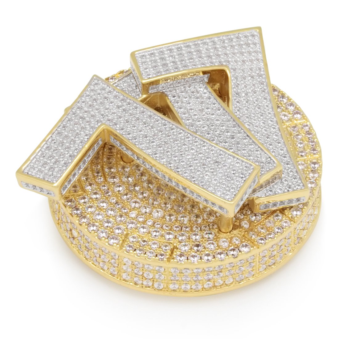 Iced Triple 7's Card Guard in 14K/White Gold by King Ice