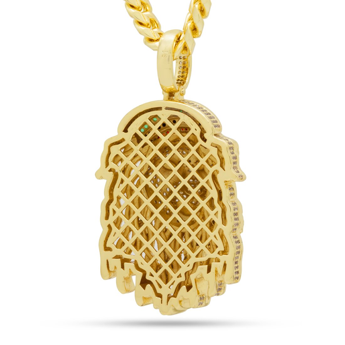 Icy Rasta Lion Necklace in 14K Gold / 2.8" by King Ice