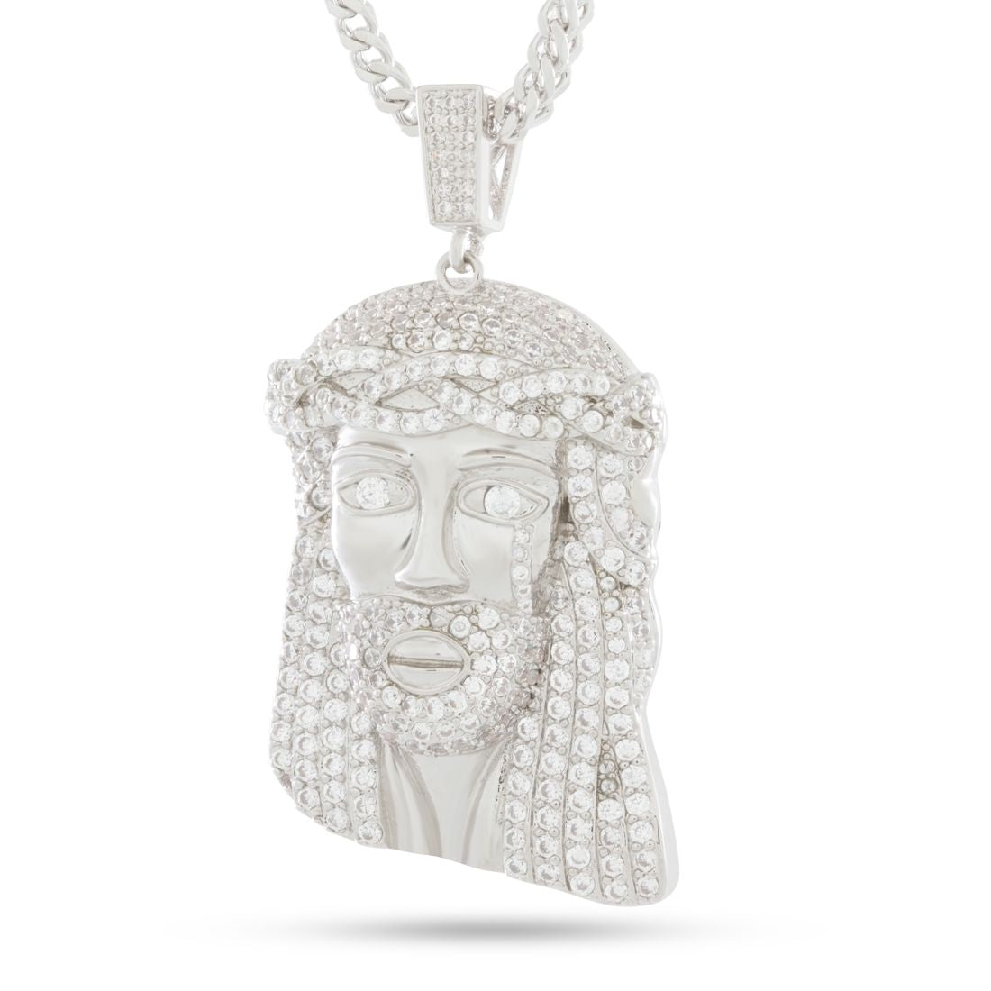 Jesus Necklace in White Gold / 1.8" by King Ice