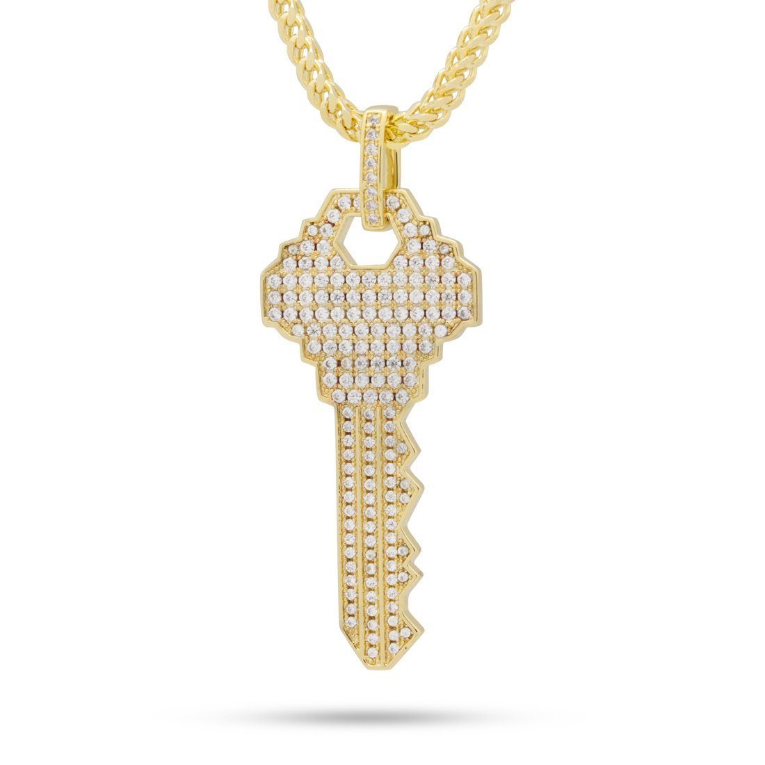 Key to Love Necklace Set in 14K Gold / 2.1" by King Ice