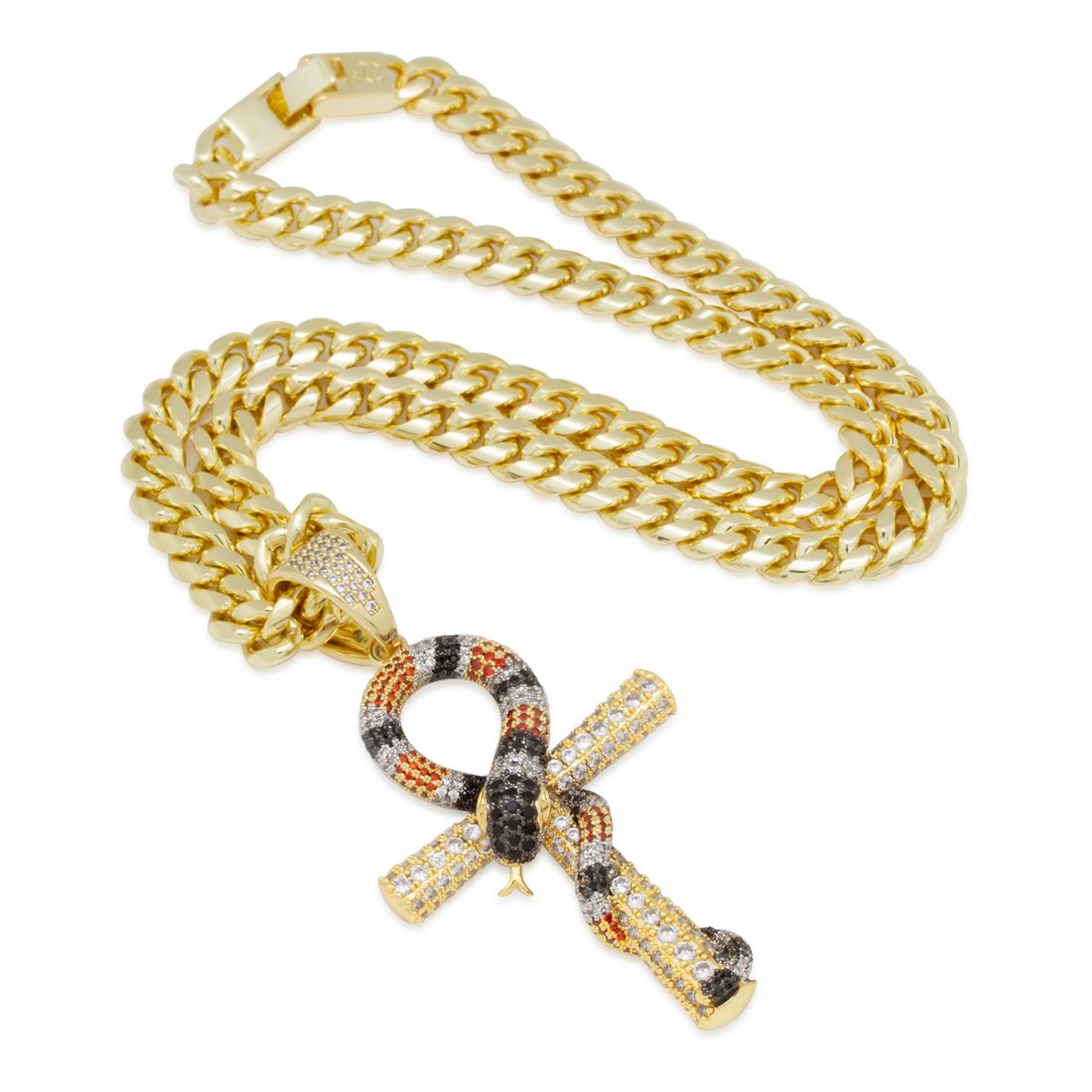 King Snake Ankh Key Necklace in by King Ice