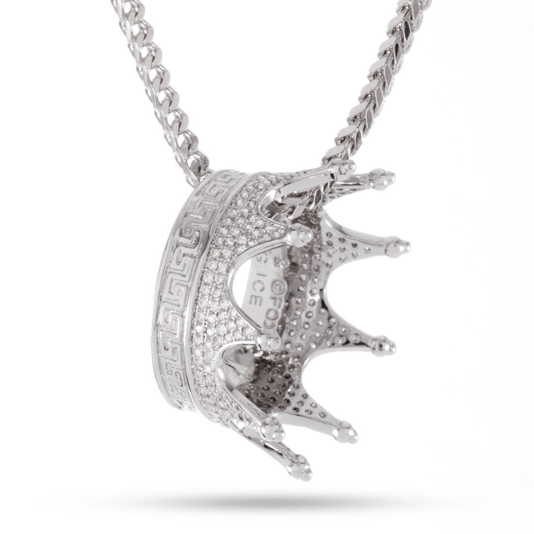 Kings Crown Necklace in White Gold / 1.2" by King Ice