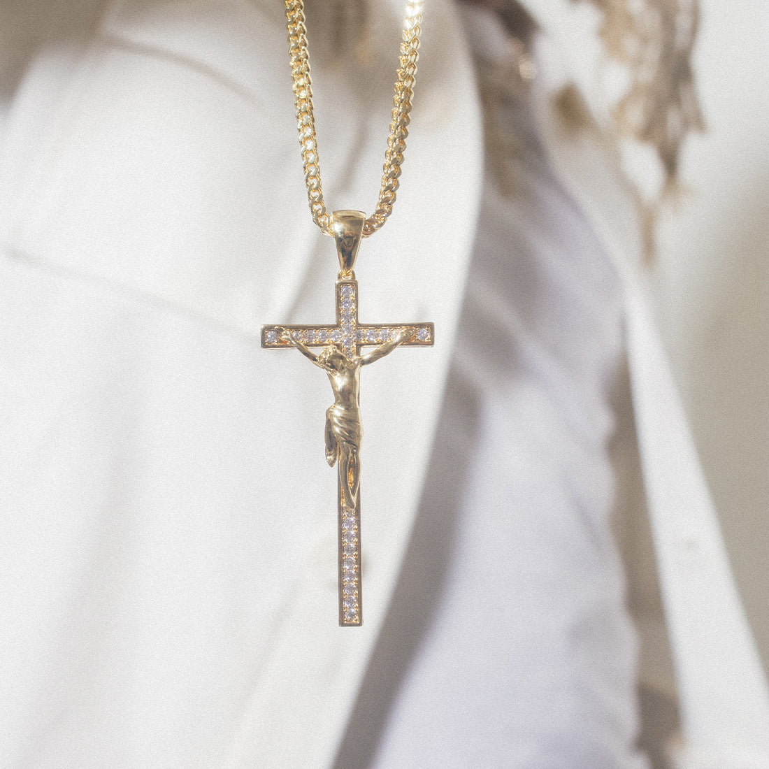 Latin Crucifix Necklace in by King Ice