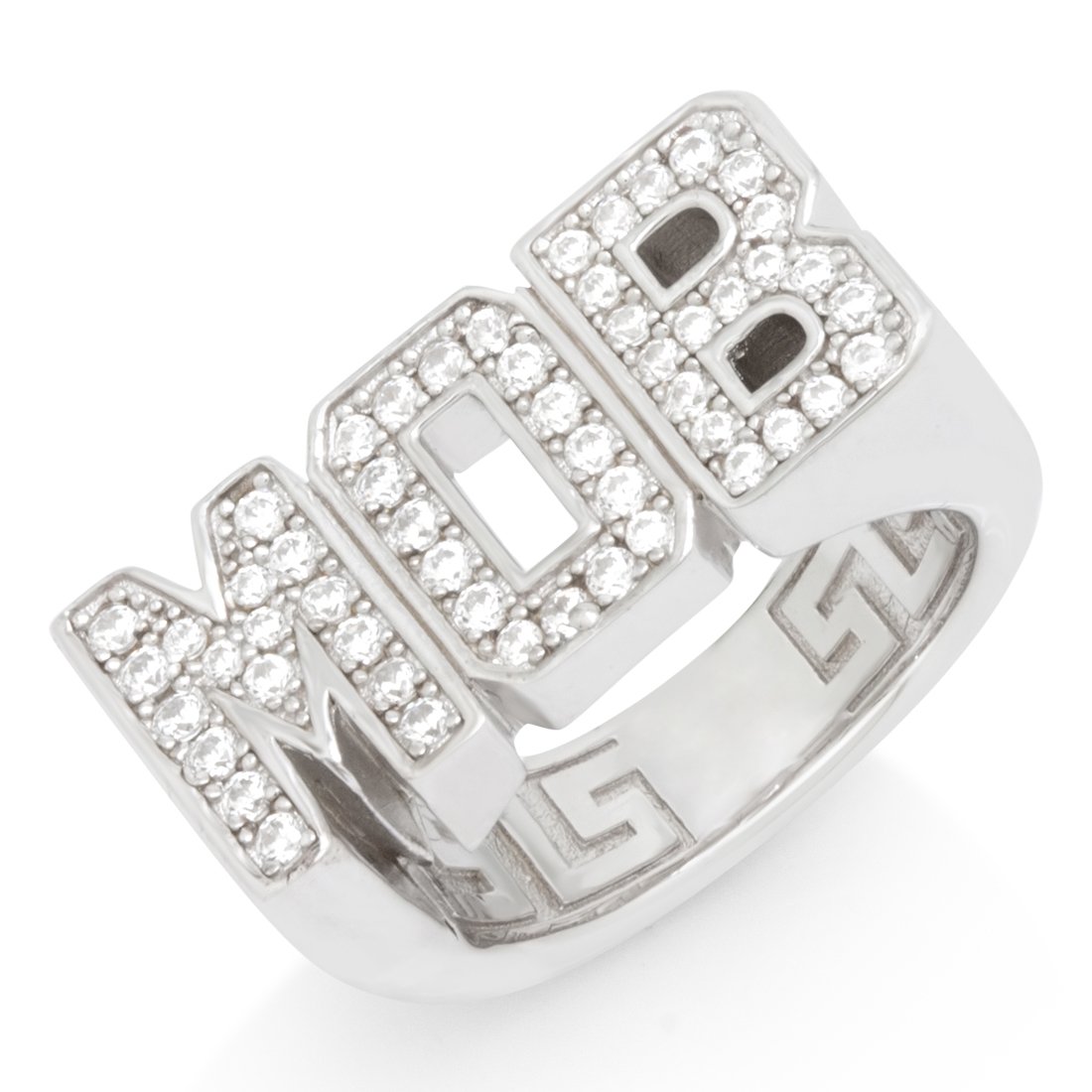 M.O.B Ring in Sterling Silver / White Gold / 7 by King Ice