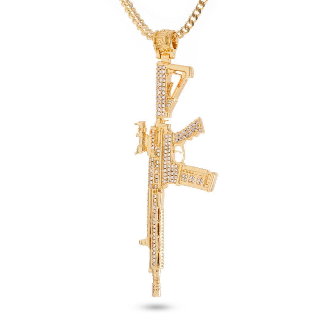 M4 Necklace in 14K Gold / 3.4" by King Ice