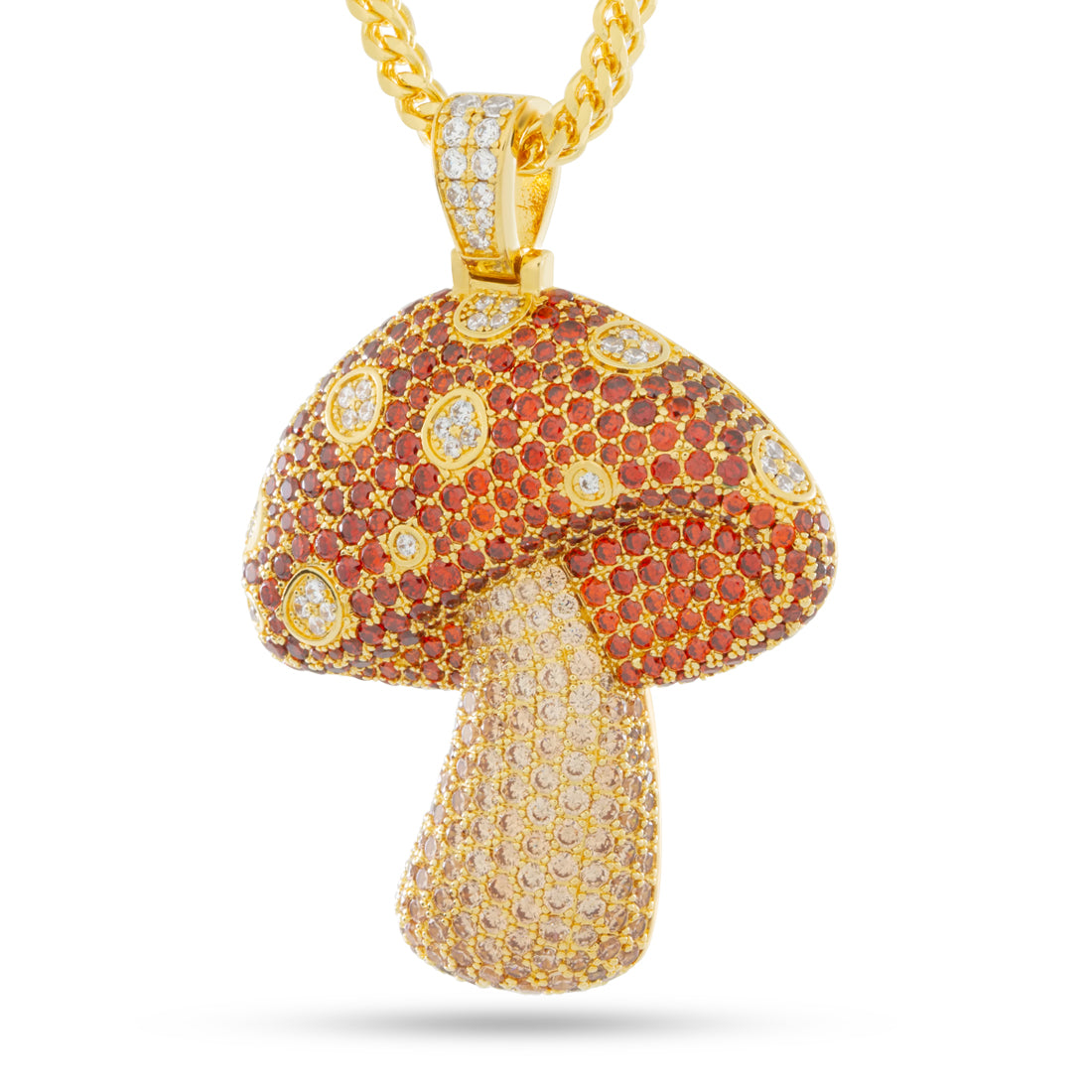 Mushroom Necklace in 14K Gold / 2" by King Ice