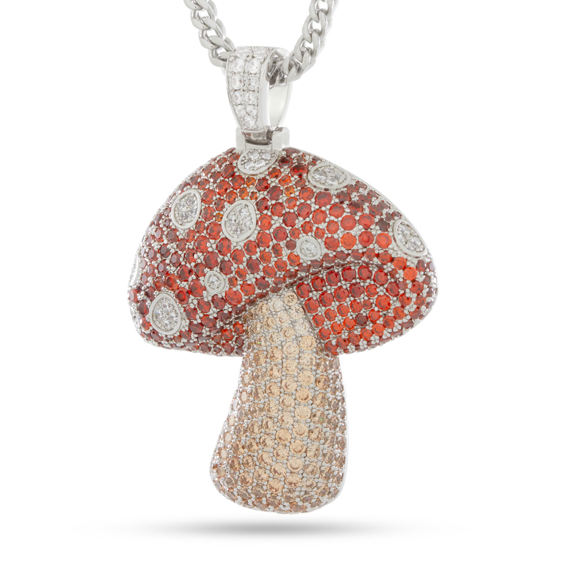 Mushroom Necklace in White Gold / 2" by King Ice