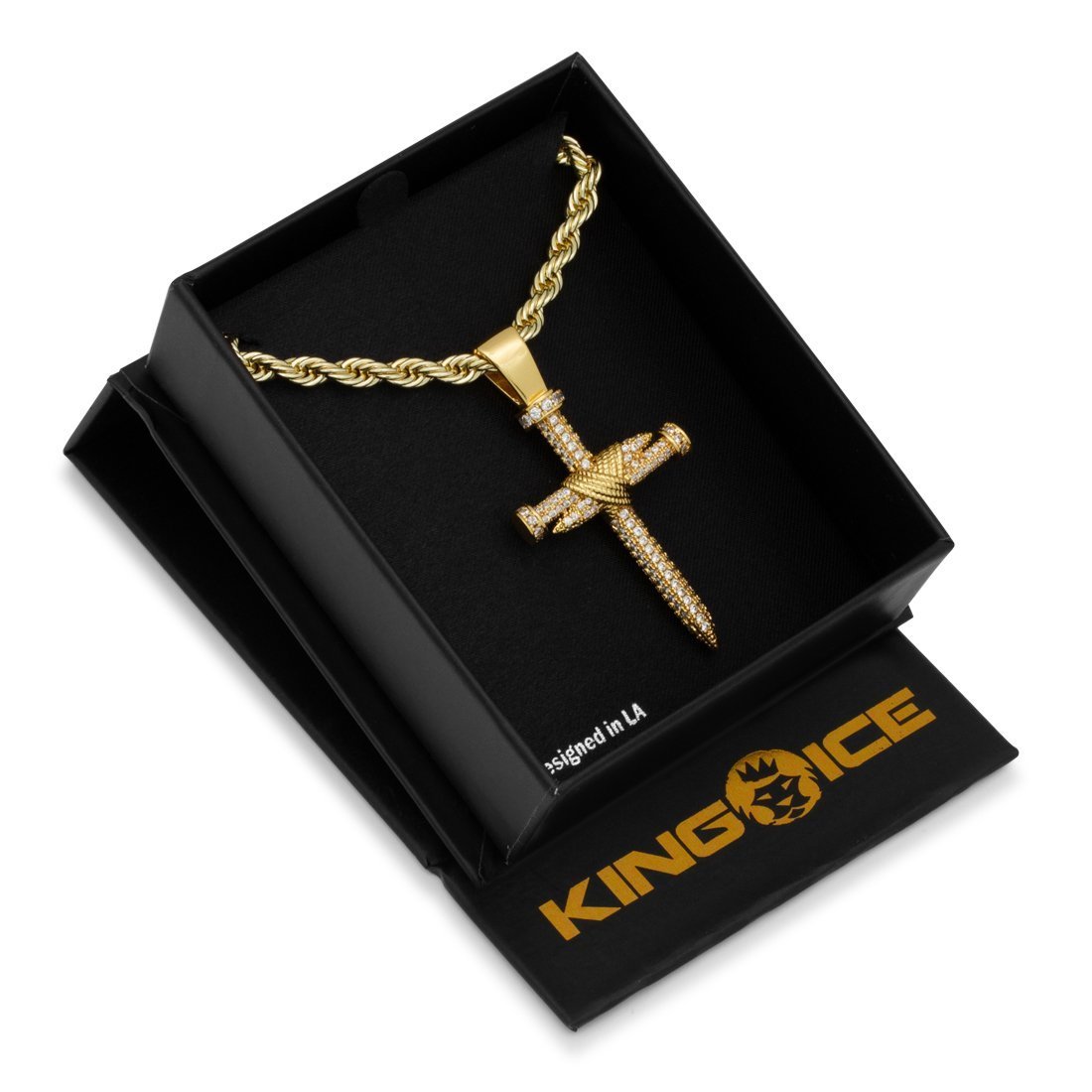 Nail Cross Necklace in by King Ice