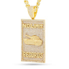 14K Gold / 1" No Limit Records x King Ice - 98 Dynasty Dog Tag Necklace