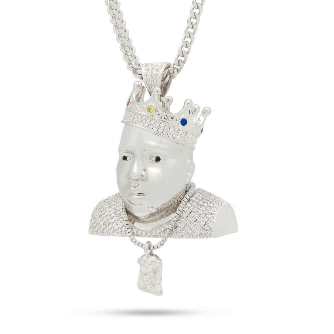 Notorious B.I.G. x King Ice - Big Poppa Necklace in White Gold / 1.6" by King Ice