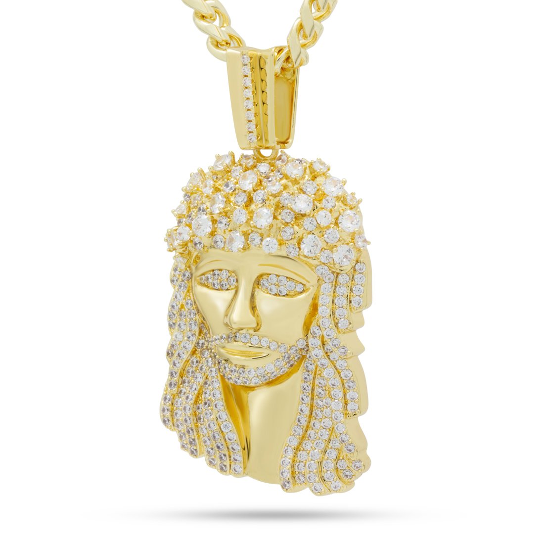 14K Gold / L Notorious B.I.G. x King Ice - Biggie Jesus Necklace NKX14124-Large