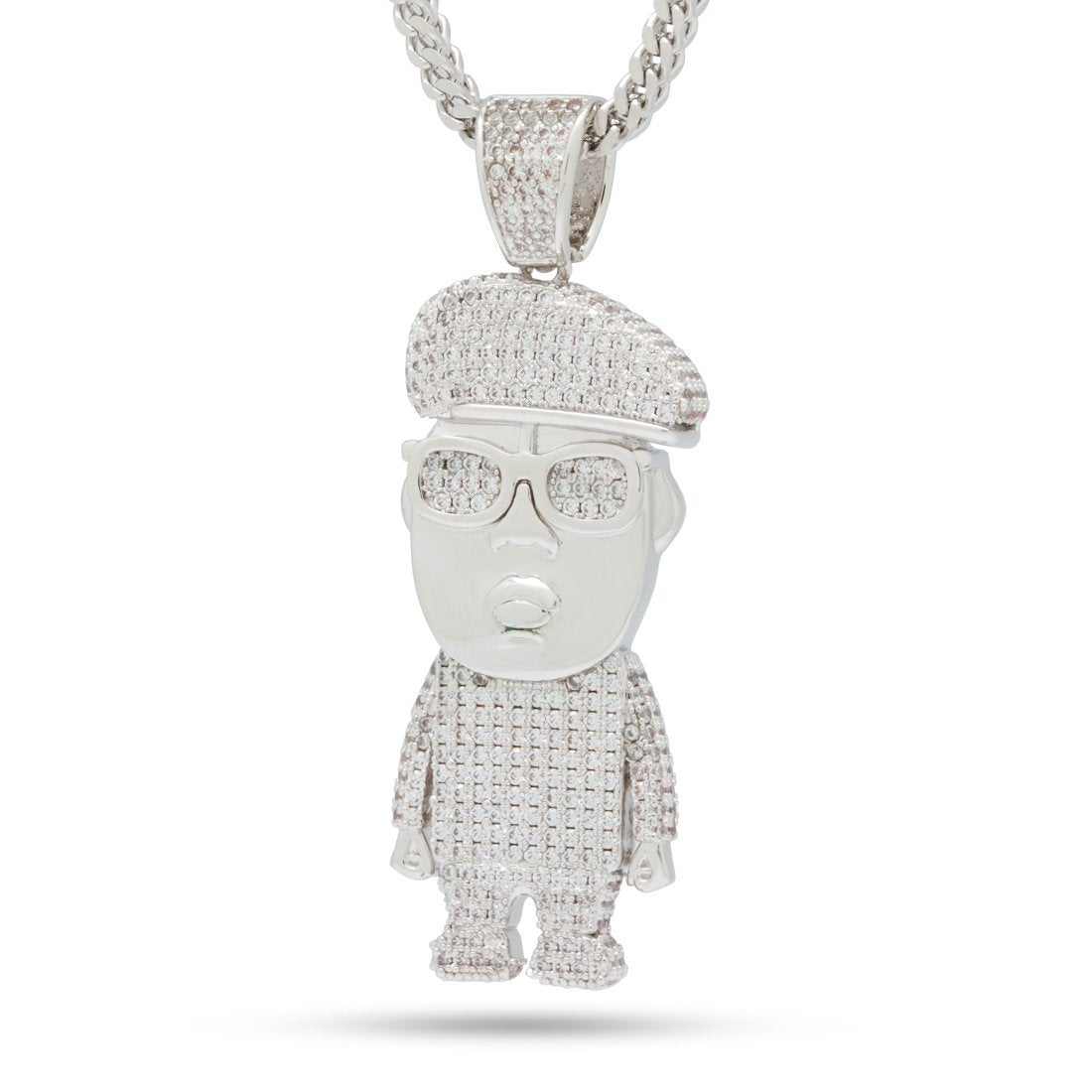 Notorious B.I.G. x King Ice - Biggie Sweater Necklace in White Gold / 2.3" by King Ice