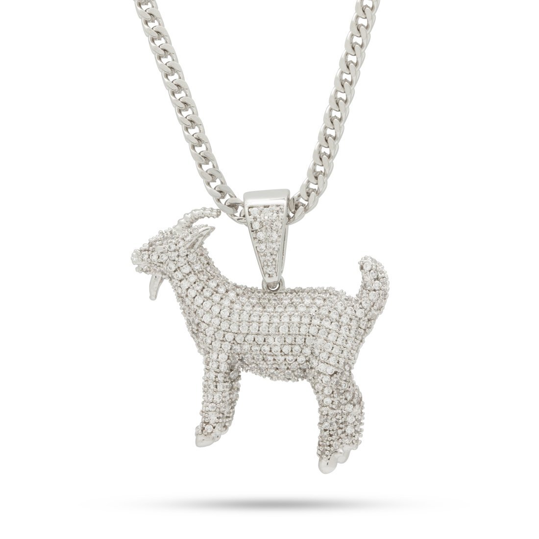 Notorious B.I.G. x King Ice - GOAT Necklace in White Gold / 1.2" by King Ice