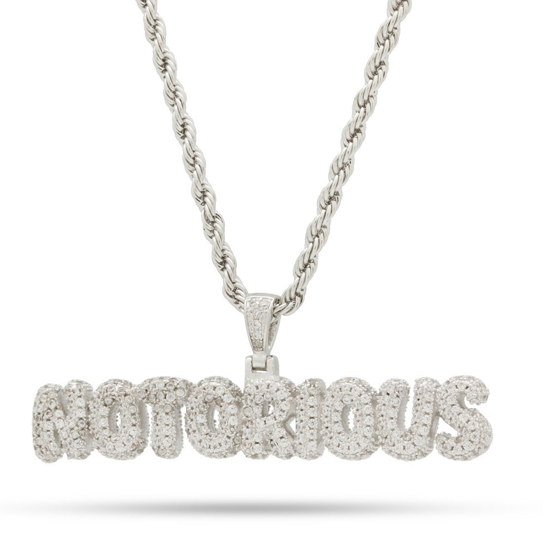 Notorious B.I.G. x King Ice - Notorious Necklace in White Gold / 0.7" by King Ice