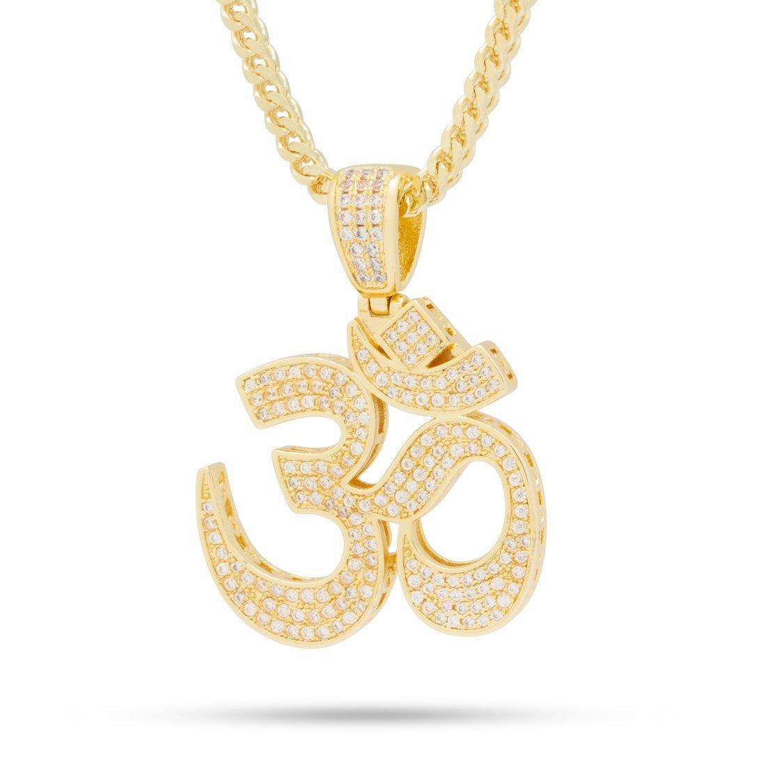 Om Necklace in 14K Gold / 1.6" by King Ice