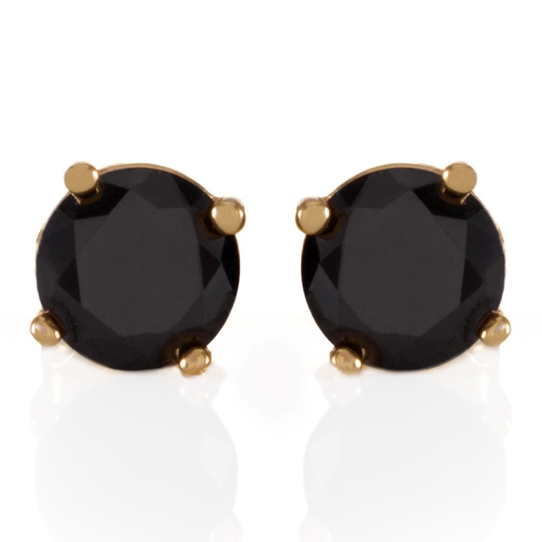 Onyx Brilliant-Cut Stud Earrings in by King Ice