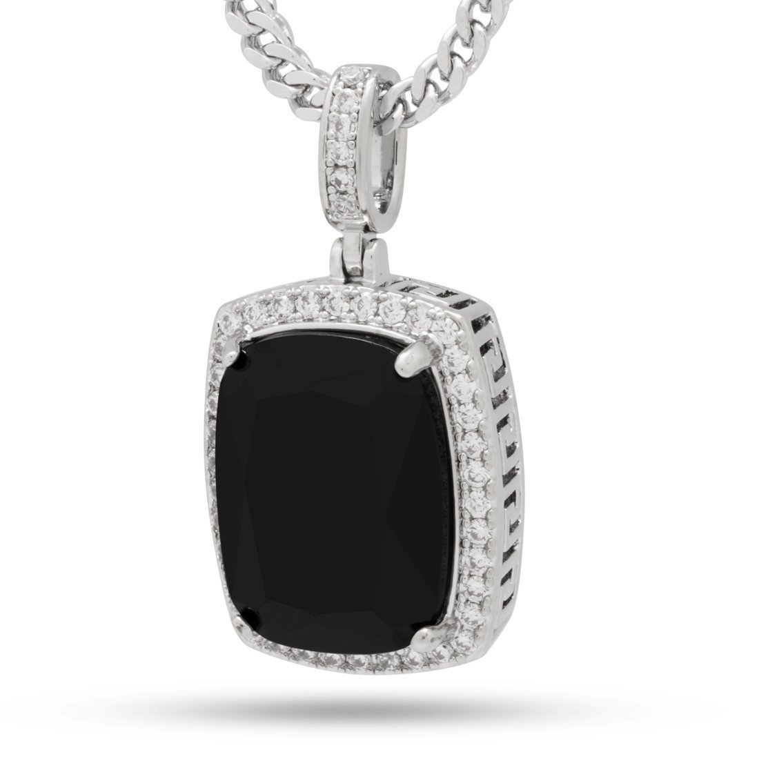 Onyx Crown Julz Necklace in White Gold / 1.5" by King Ice