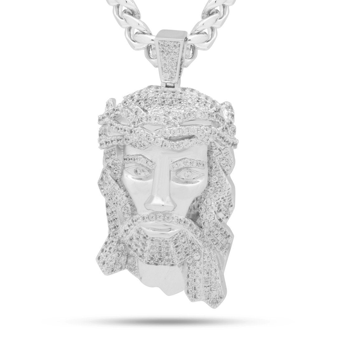 Our Savior Necklace in White Gold / 2.5" by King Ice