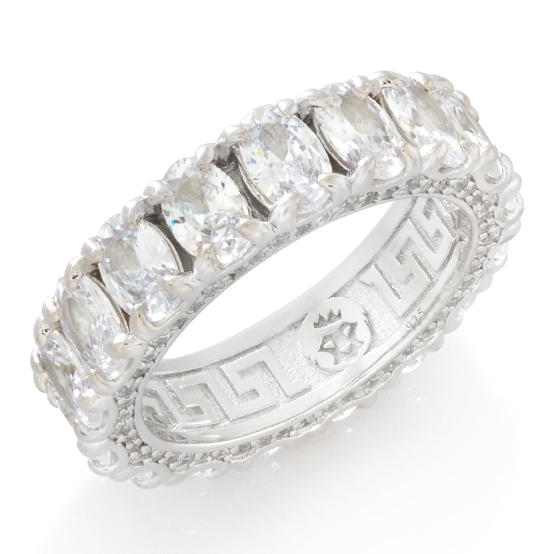 Oval-Cut Ring in Sterling Silver / White Gold / 7 by King Ice