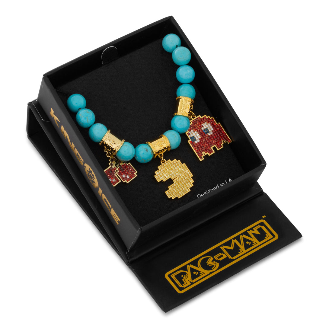 Gold Plated / 14K Gold / Stretch Pacman x King Ice - Blinky Beaded Bracelet