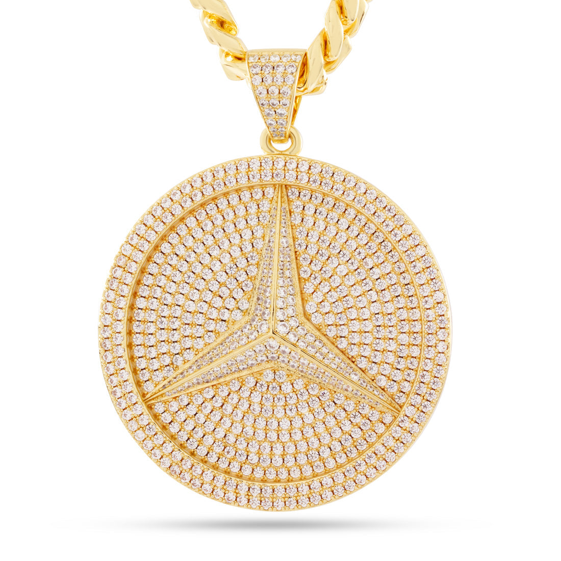 Paid in Full Medallion Necklace in 14K Gold / 3.1" by King Ice