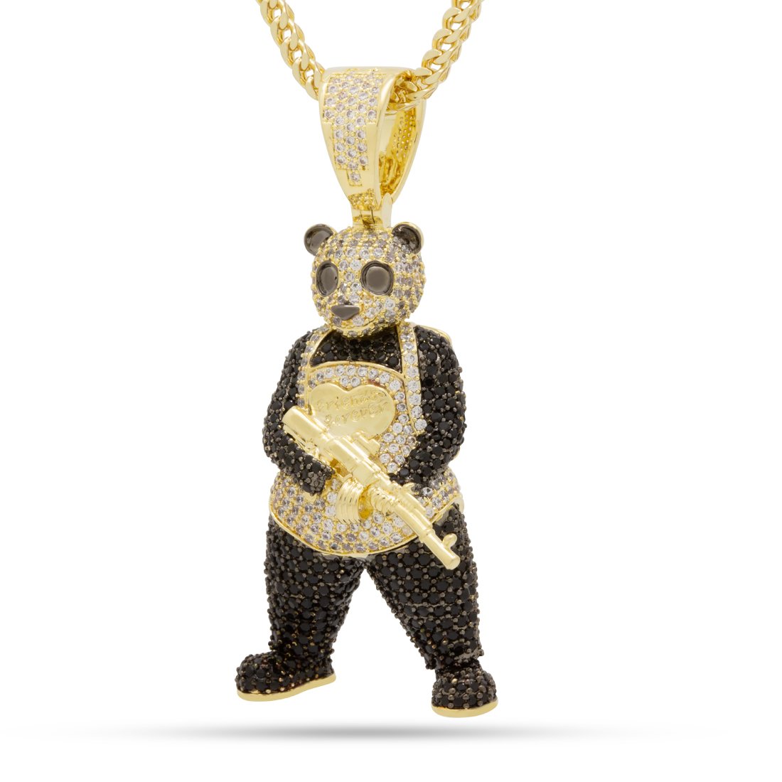 Panda Man Necklace in 14K Gold / 2.5" by King Ice