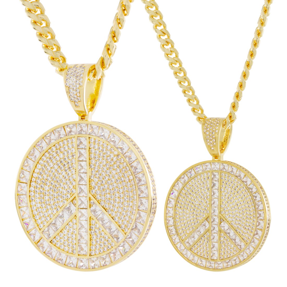 Peace and Love Medallion Necklace in by King Ice