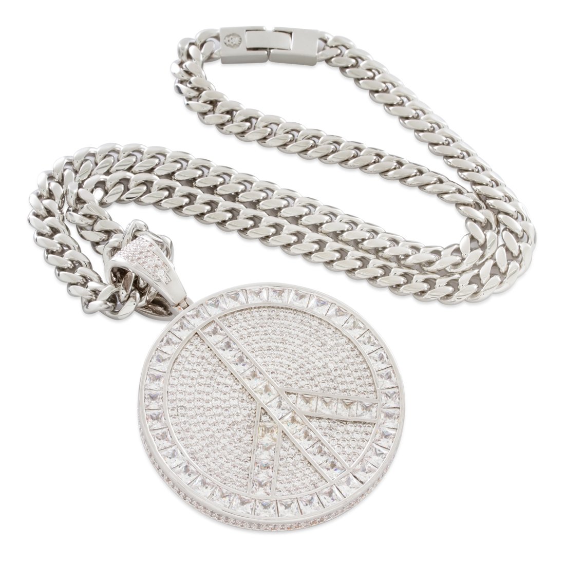 Peace and Love Medallion Necklace in by King Ice