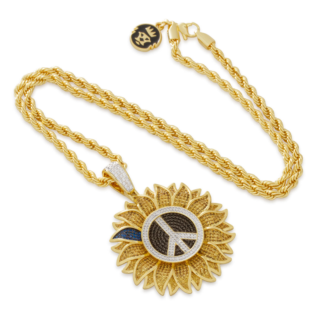 Peace for Ukraine Necklace in 14K Gold / 2.4" by King Ice