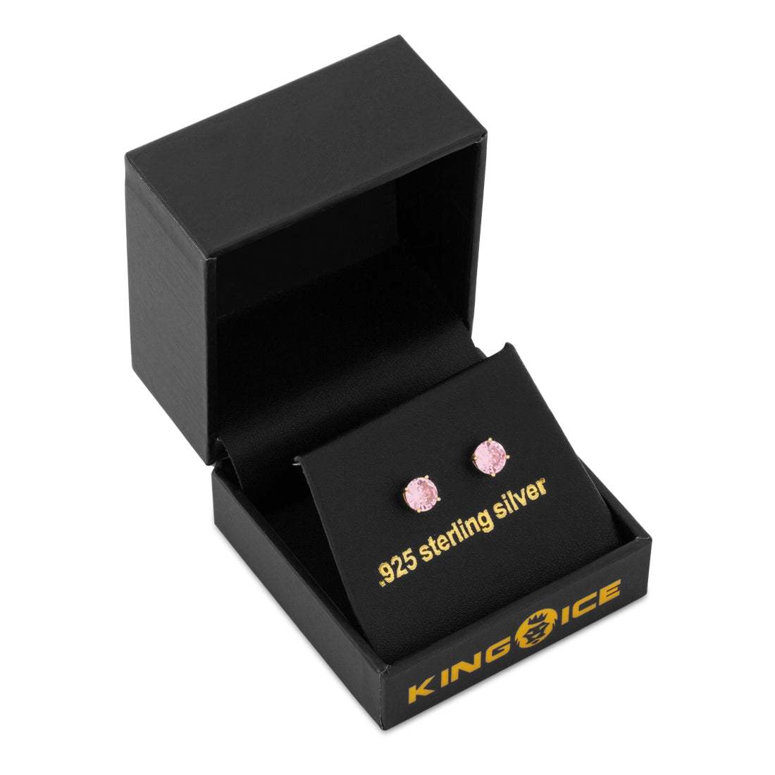 Pink Brilliant-Cut Stud Earrings in by King Ice