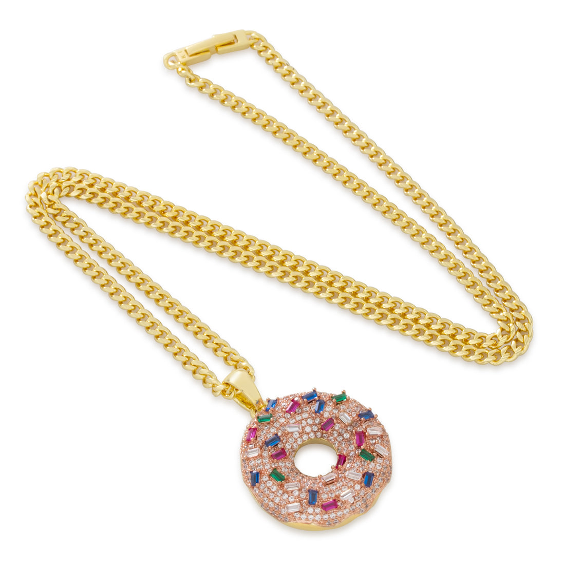 Pink Donut Necklace in by King Ice